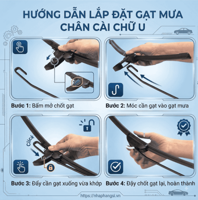 Hướng dẫn thay gạt mưa ô tô bằng hình ảnh