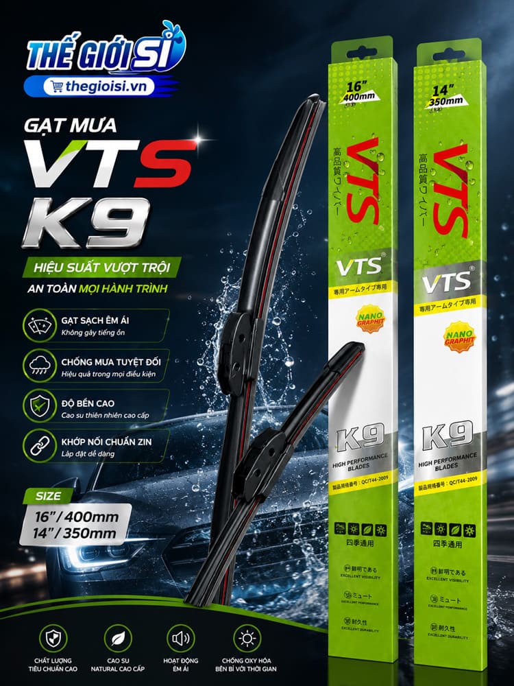 Gạt Mưa Vts K9, Gạt Mưa 2 Lưỡi